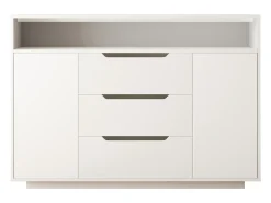 Aparador con iluminación LED, 3 cajones y 2 puertas - Blanco 120x40x85 cm