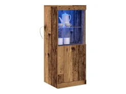 Aparador con iluminación LED Madera envejecida 41x37x100 cm