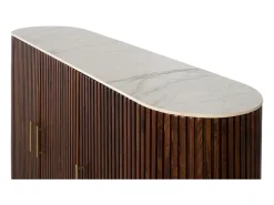 Aparador con laterales curvos en madera de mango color nogal 150 cm