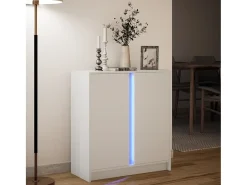 Aparador con LED blanco 77x34x85 cm madera de ingeniería