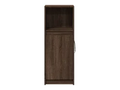 Aparador con LED madera ingeniería marrón roble 38x34x100 cm