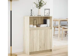 Aparador con LED roble Sonoma 72x34x100 cm madera de ingeniería