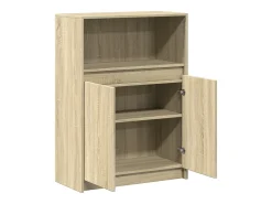 Aparador con LED roble Sonoma 72x34x100 cm madera de ingeniería