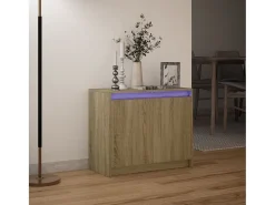 Aparador con LED Roble Sonoma 72x34x61 cm Madera de Ingeniería