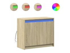 Aparador con LED Roble Sonoma 72x34x61 cm Madera de Ingeniería