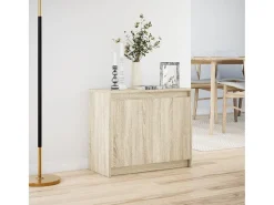 Aparador con LED Roble Sonoma 72x34x61 cm Madera de Ingeniería