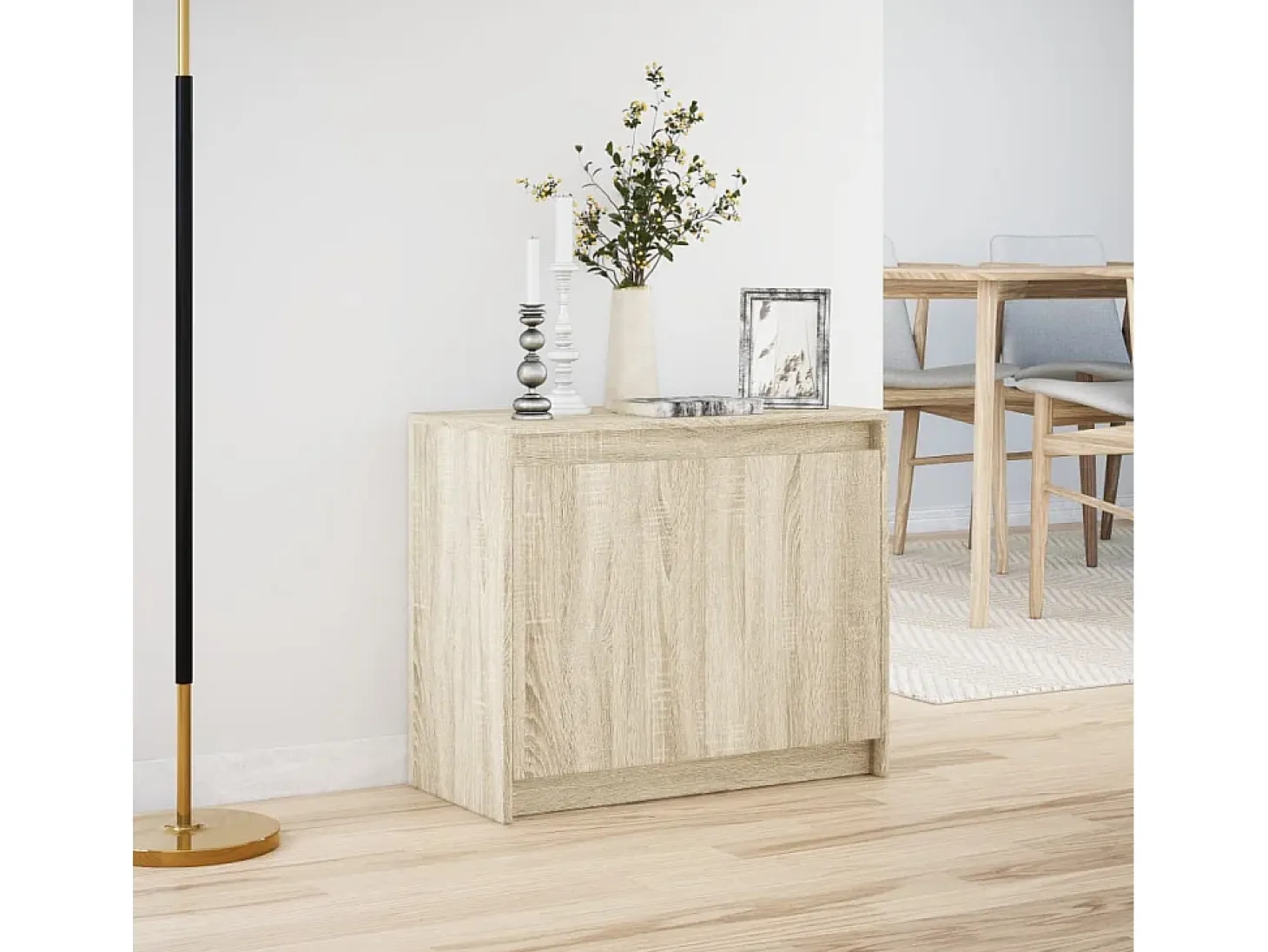 Aparador con LED Roble Sonoma 72x34x61 cm Madera de Ingeniería