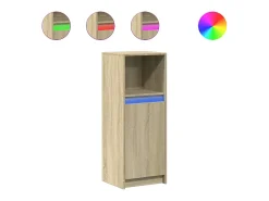 Aparador con LED roble Sonoma 38x34x100 cm madera de ingeniería