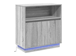Aparador con LED Sonoma Grey 71x34,5x75 cm en madera de ingeniería