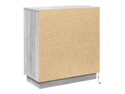 Aparador con LED Sonoma Grey 71x34,5x75 cm en madera de ingeniería