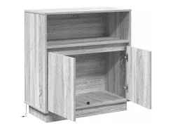Aparador con LED Sonoma Grey 71x34,5x75 cm en madera de ingeniería
