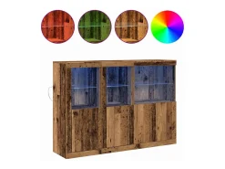 Aparador con luces LED - Madera recuperada 142,5x37x100 cm - Madera reconstituida