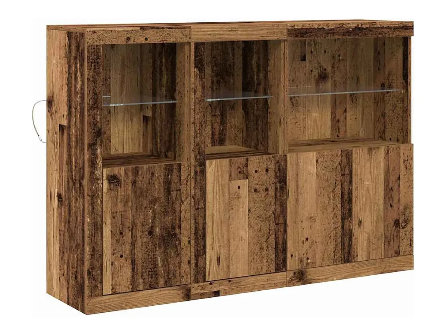 Aparador con luces LED - Madera recuperada 142,5x37x100 cm - Madera reconstituida