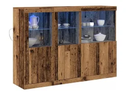 Aparador con luces LED - Madera recuperada 142,5x37x100 cm - Madera reconstituida