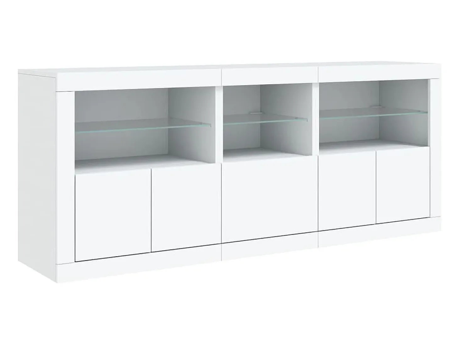 Aparador con luces LED blanco 162x37x67 cm