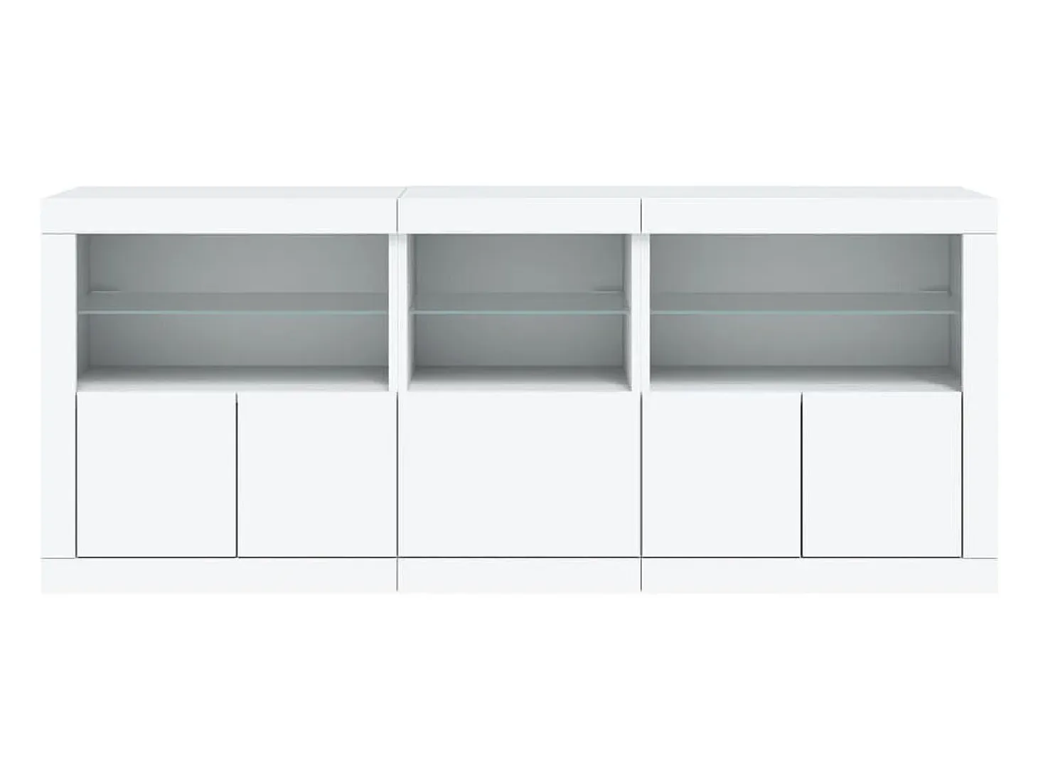 Aparador con luces LED blanco 162x37x67 cm