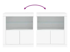 Aparador con luces LED blanco 60,5x37x67 cm
