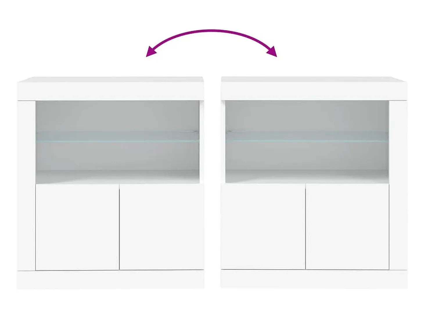 Aparador con luces LED blanco 60,5x37x67 cm