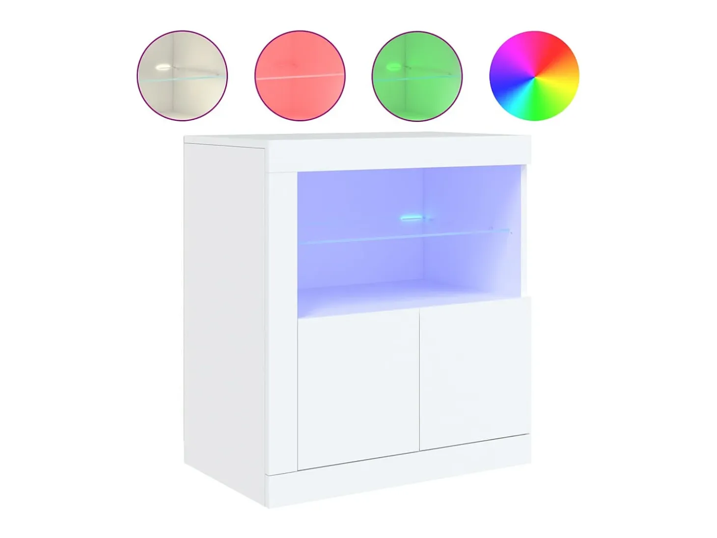 Aparador con luces LED blanco 60,5x37x67 cm