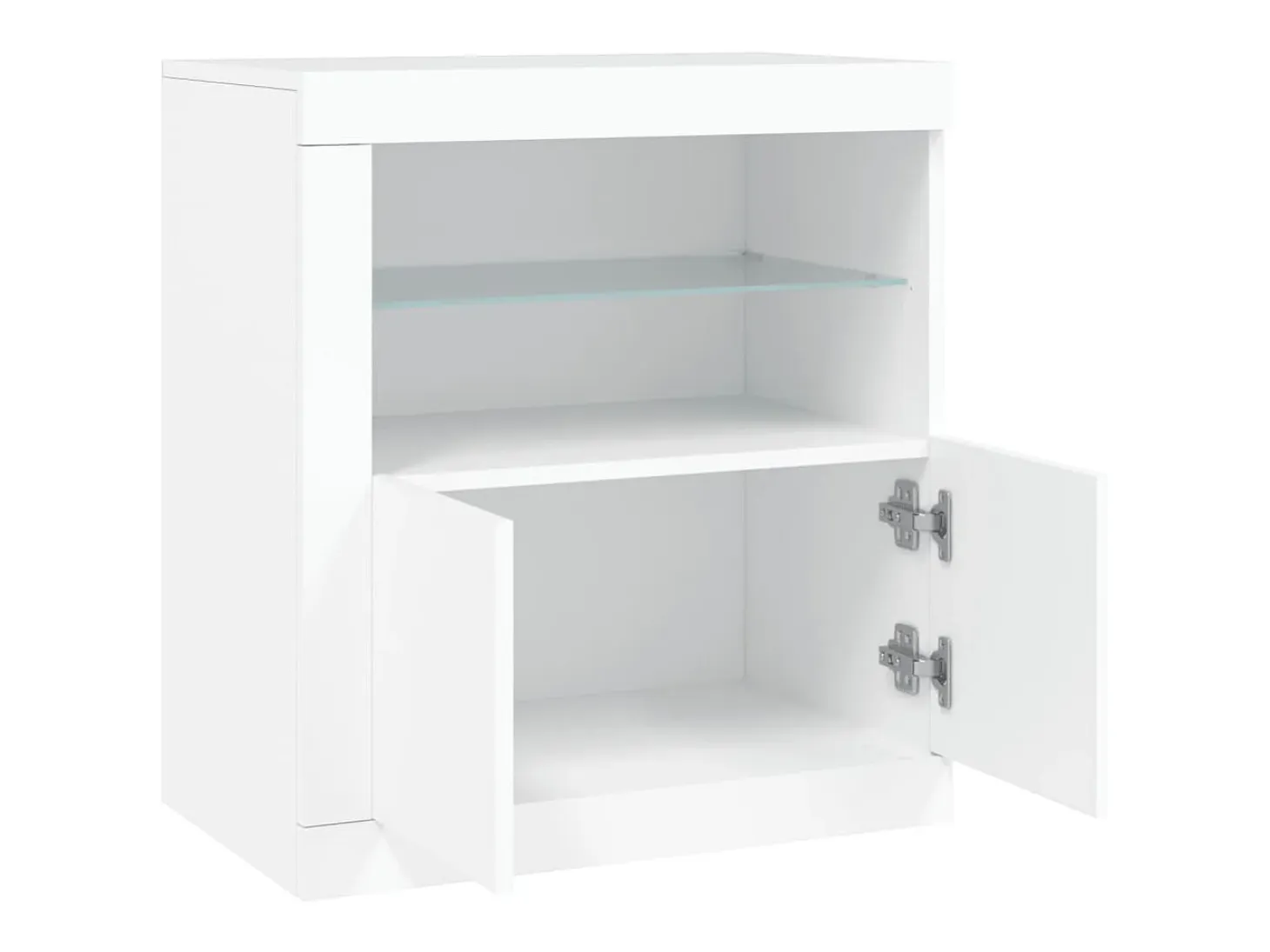 Aparador con luces LED blanco 60,5x37x67 cm