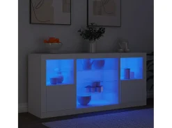 Aparador con luces LED blancas 142,5x37x67 cm