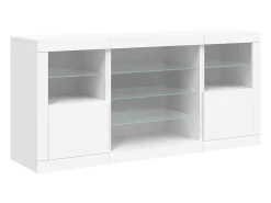 Aparador con luces LED blancas 142,5x37x67 cm