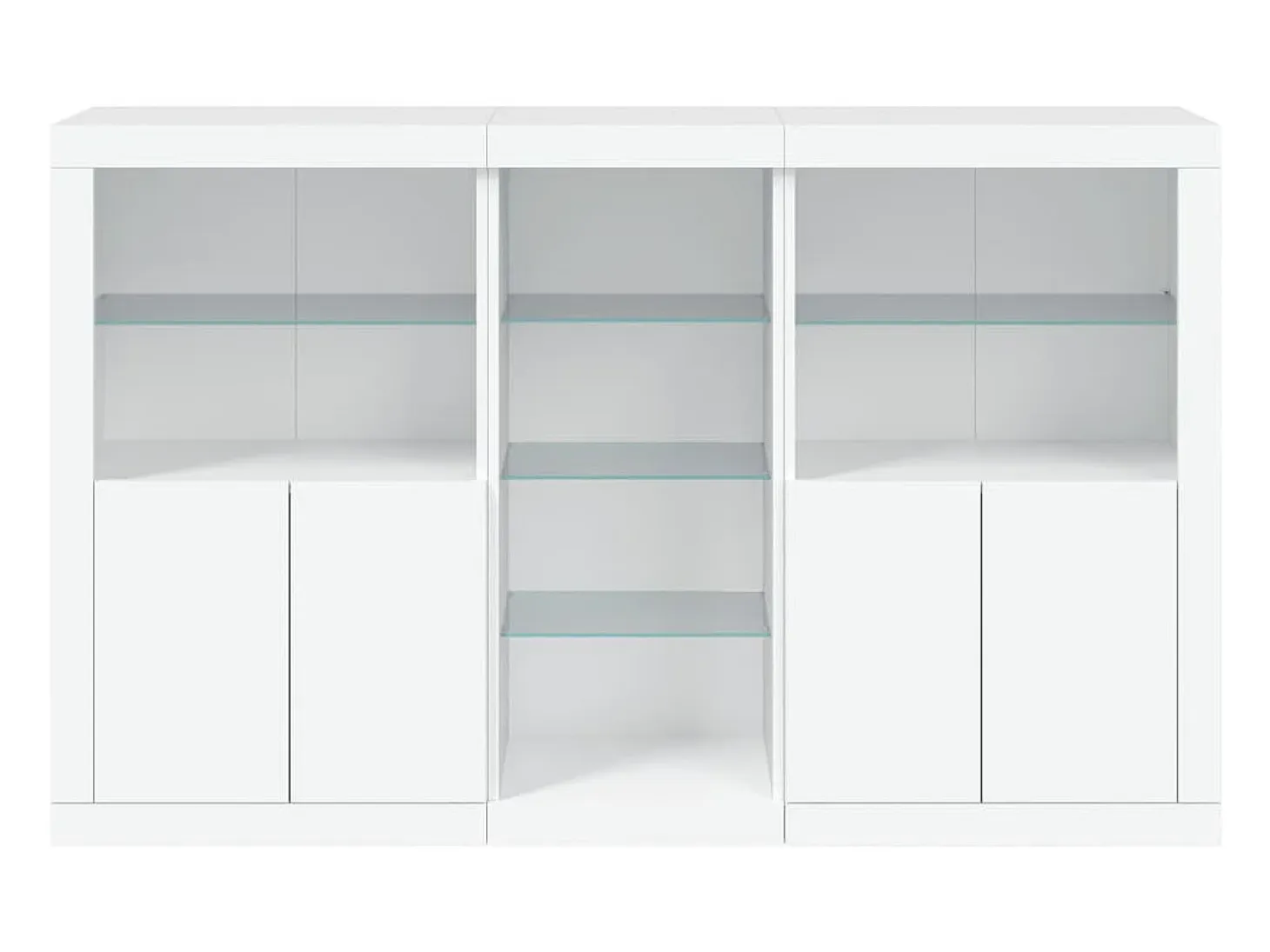 Aparador con luces LED blanco 162x37x100 cm
