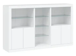 Aparador con luces LED blanco 162x37x100 cm