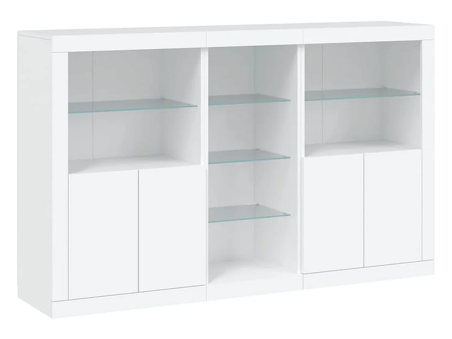Aparador con luces LED blanco 162x37x100 cm