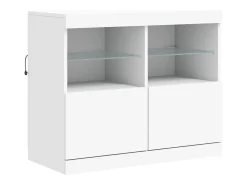 Aparador con luces LED blancas 163x37x67 cm