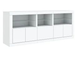 Aparador con luces LED blanco 162x37x67 cm ES552274
