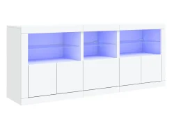Aparador con luces LED blanco 162x37x67 cm ES552274
