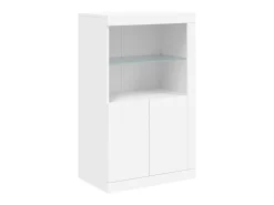 Aparador con luces LED blanco 162x37x100 cm