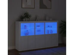 Aparador con luces LED blanco 162x37x100 cm