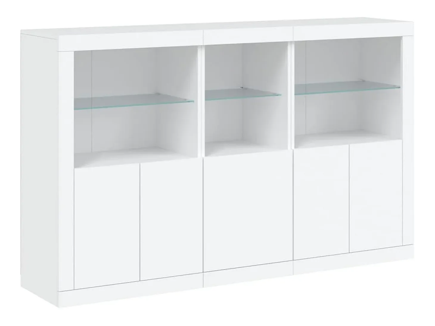 Aparador con luces LED blanco 162x37x100 cm
