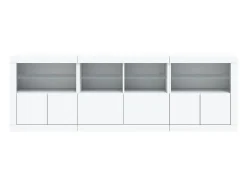 Aparador con luces LED blancas 202x37x67 cm