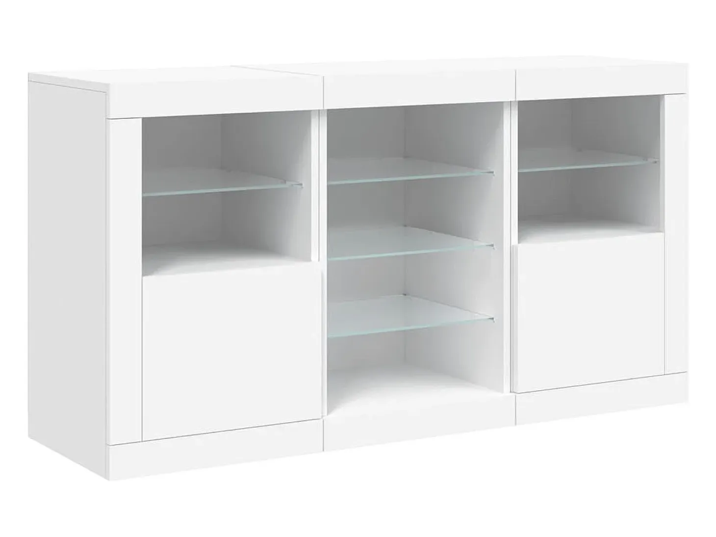 Aparador con luces LED blanco 123x37x67 cm
