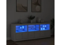 Aparador con luces LED blanco 181,5x37x67 cm