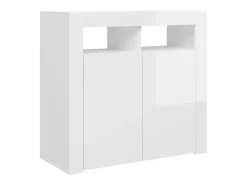 Aparador con luces LED blanco brillante 80x35x75 cm