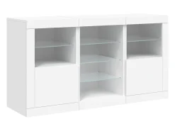 Aparador con luces LED blanco 123x37x67 cm ES691561