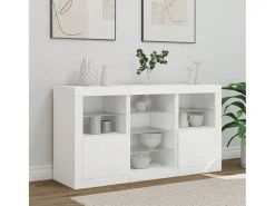Aparador con luces LED blanco 123x37x67 cm ES691561