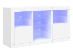 Aparador con luces LED blanco 123x37x67 cm ES691561