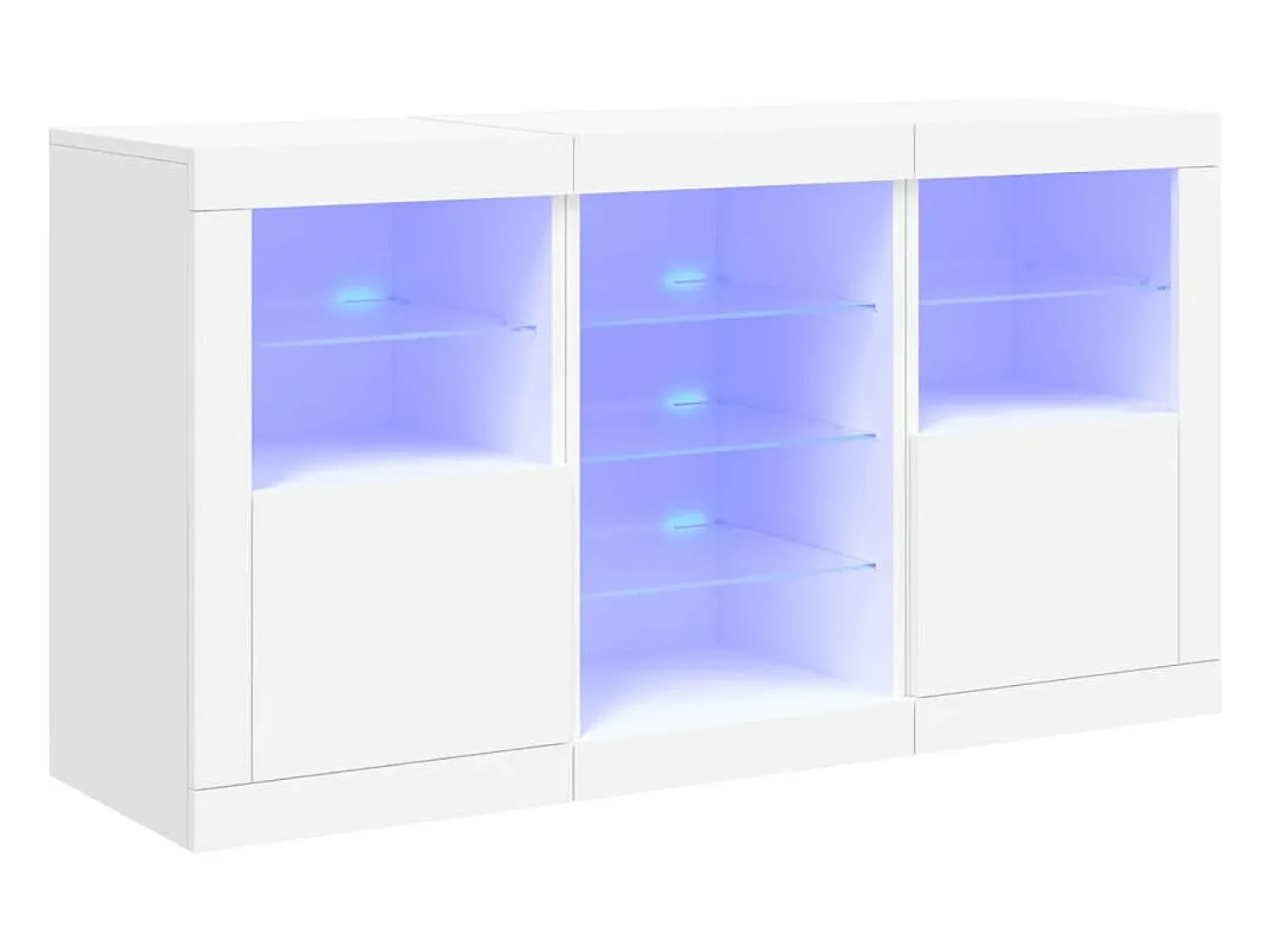 Aparador con luces LED blanco 123x37x67 cm ES691561