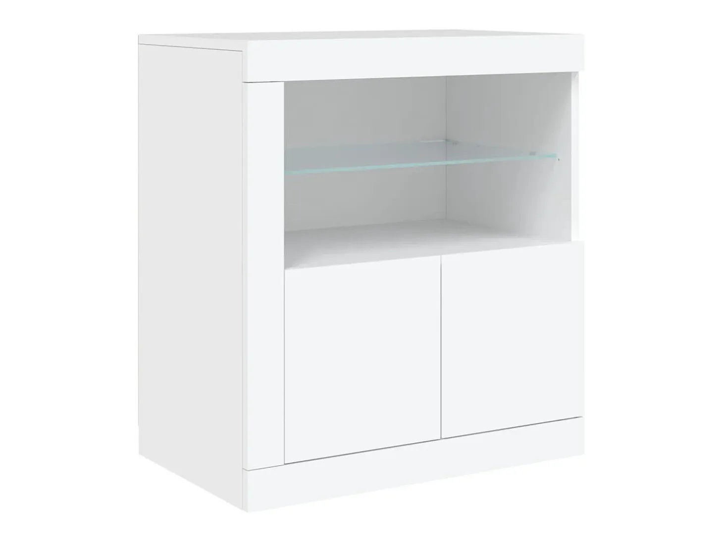 Aparador con luces LED blanco 283x37x67 cm