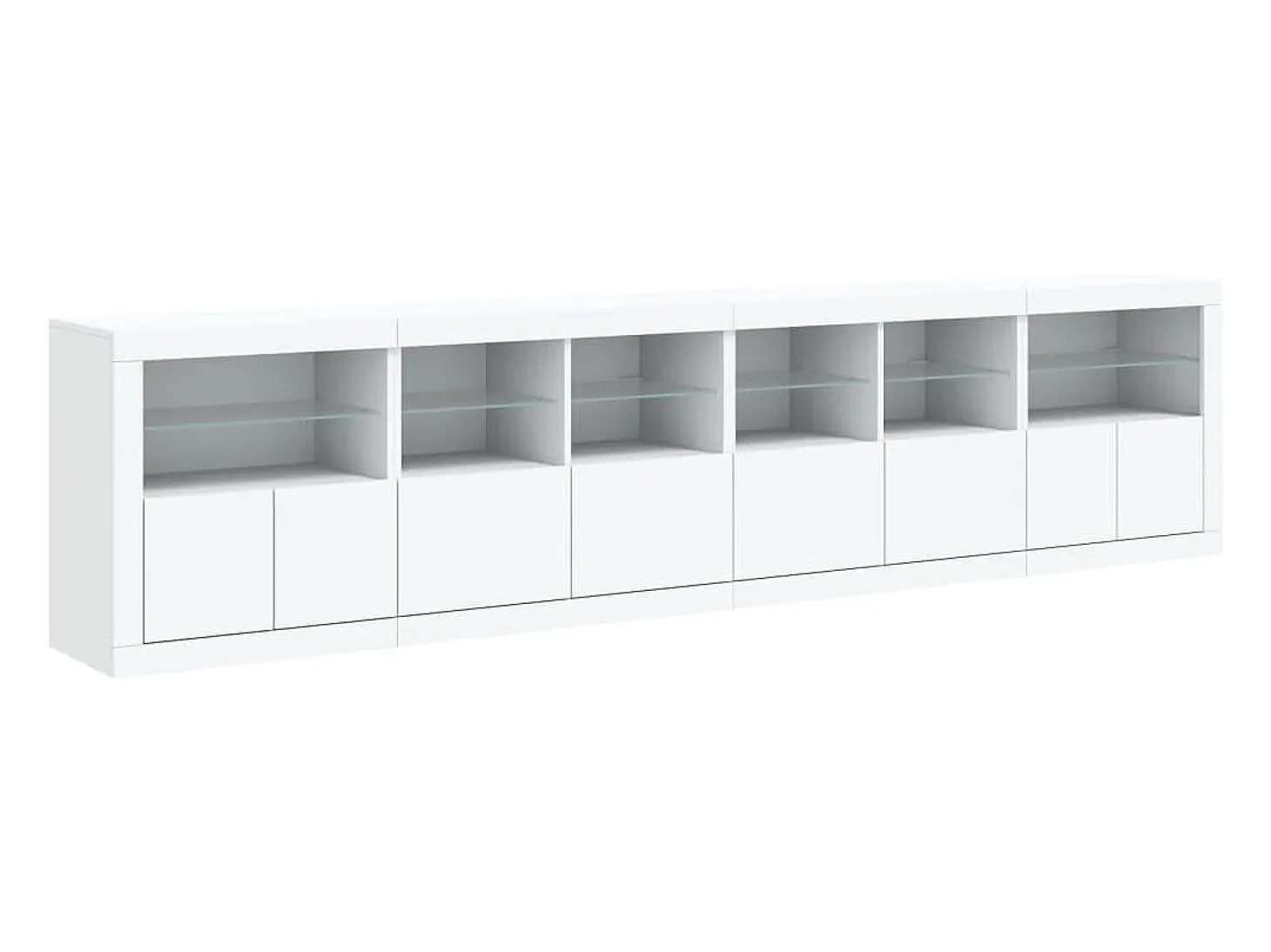 Aparador con luces LED blanco 283x37x67 cm