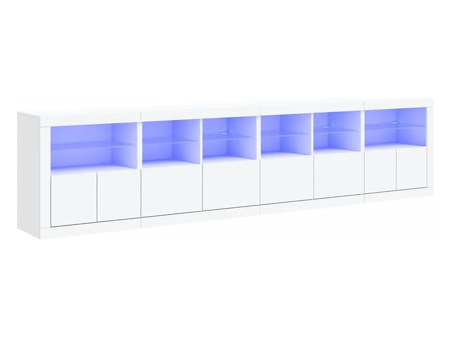Aparador con luces LED blanco 283x37x67 cm