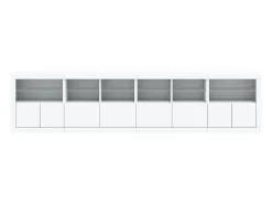 Aparador con luces LED blanco 283x37x67 cm