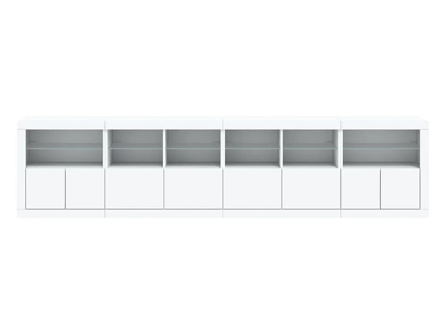 Aparador con luces LED blanco 283x37x67 cm