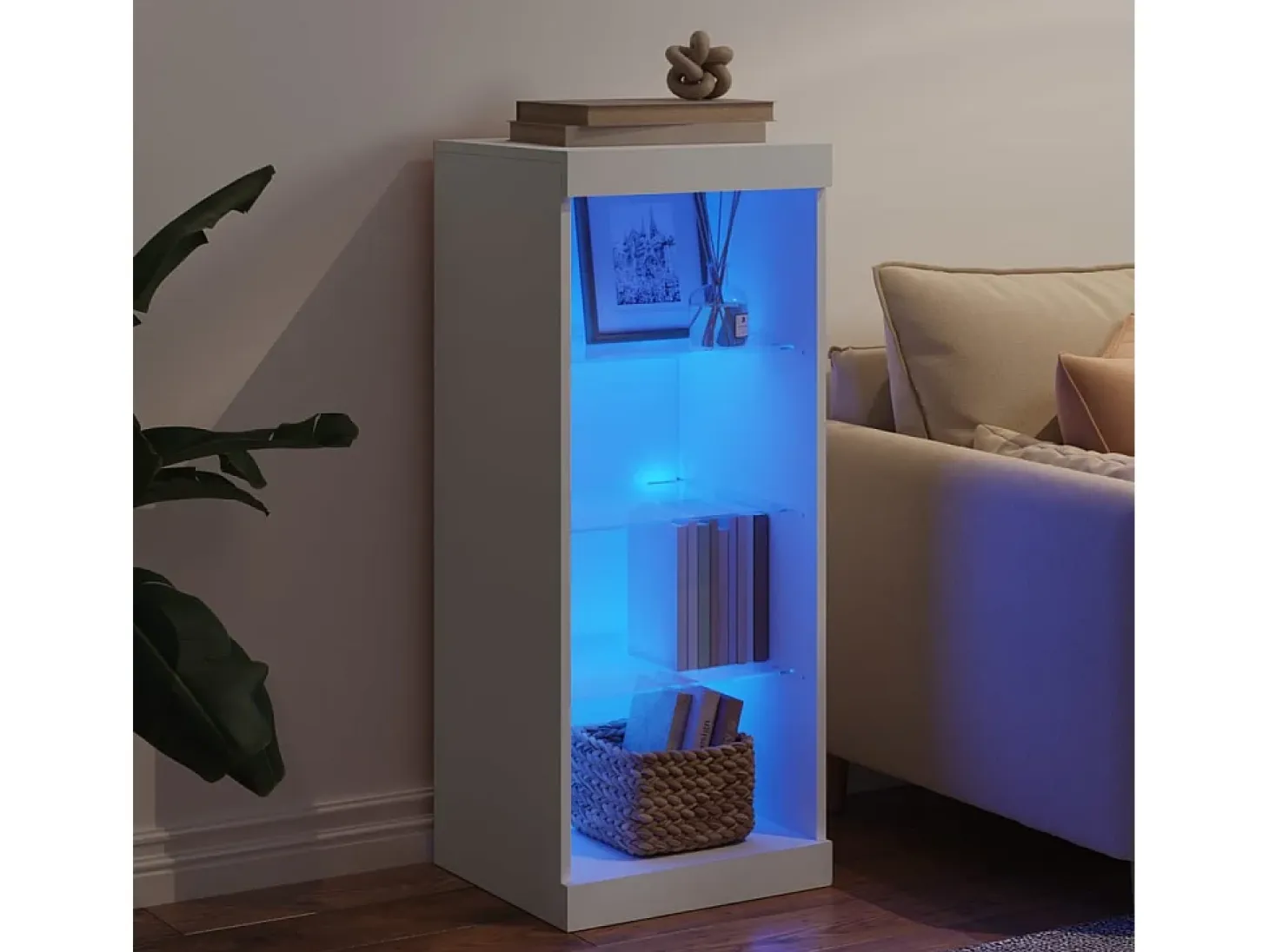 Aparador con luces LED blanco 41x37x100 cm ES601115