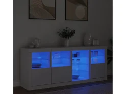 Aparador con luces LED blancas 164x37x67 cm